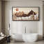 «Western Wood Effect Landscape Rustic Peaks Sunrise Over The Mountains», reproduction d'art sur toile-111176784-96074556