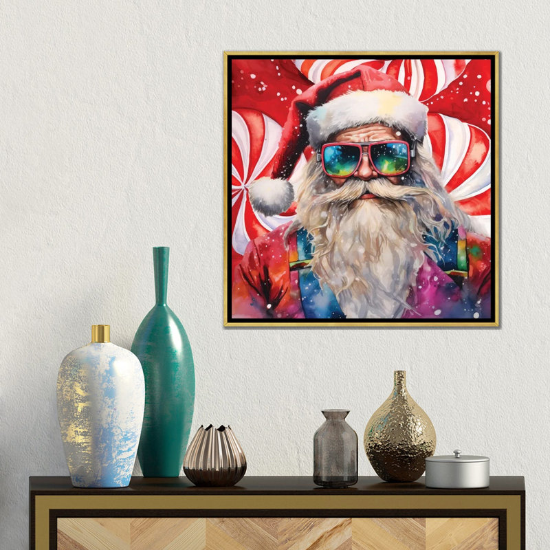 Menthe poivrée torsadée - reproduction d'art murale - toile encadrée, H 18 po x l 18 po, Doré