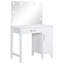 Ensemble coiffeuse Elijah blanc et gris foncé avec éclairage et tabouret