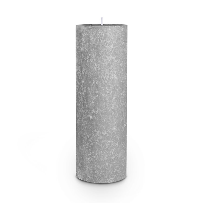 Bougie colonne non parfumée Timberline, Platine, H 9 po x l 3 po x P 3 po