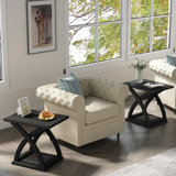 End Side Table Set Of 2, Modern End Table With Storage Shelf