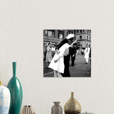 Kissing the War Goodbye - V-J Day in Times Square 1 Piece Wrapped Canvas Wall Art