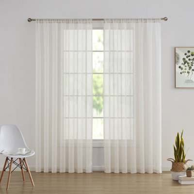 Hailey Faux Linen Sheer Curtain Panels