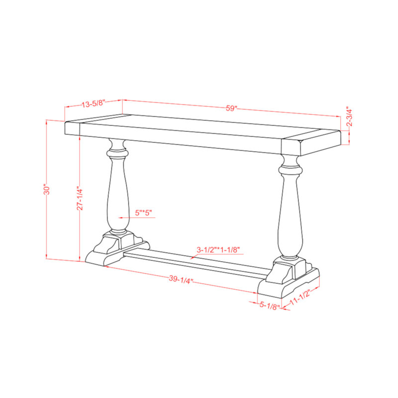 Console Yolande, Noyer foncé