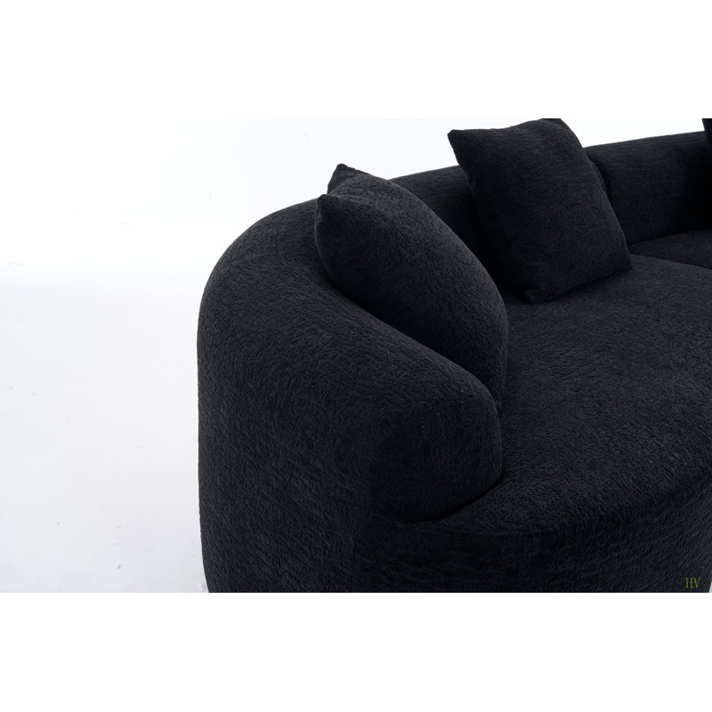 Canapé modulaire incurvé à compression Compression, canapé-lit en chenille haute densité 30D pour appartement, salon L 110 po