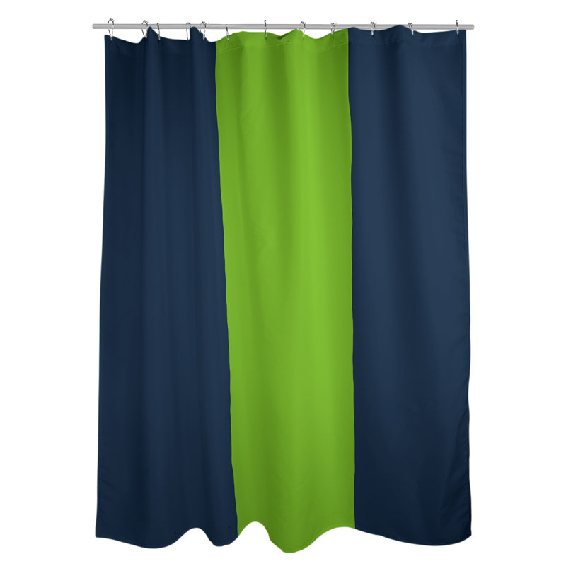Rideau de douche simple Minnesota, Bleu minuit / vert aurore / bleu minuit, Non