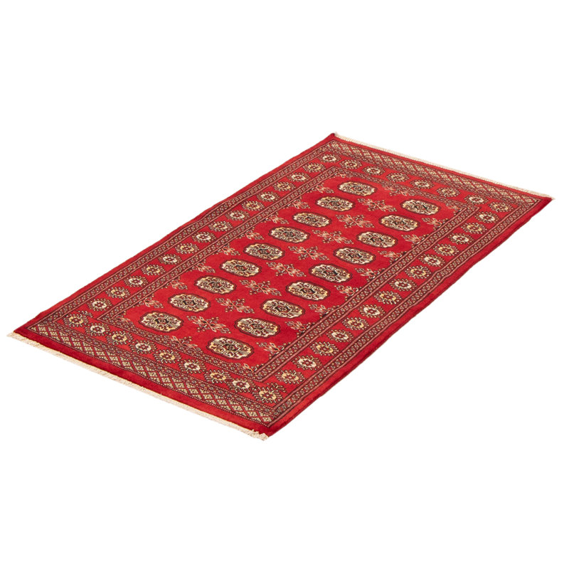 Tapis rouge foncé mâle 3 pi 1 po x 5 pi 1 po Malhaigh Peshawar