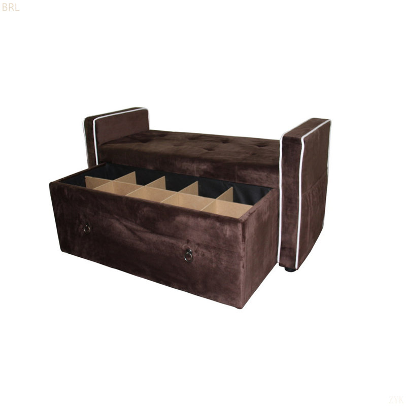 22" Shoe Storage Bench,  Suede