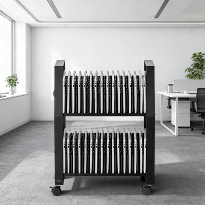 Chariot de charge pour 32 ordinateurs portables jusqu'à 15,6 po, station de charge pour tablettes et bureau