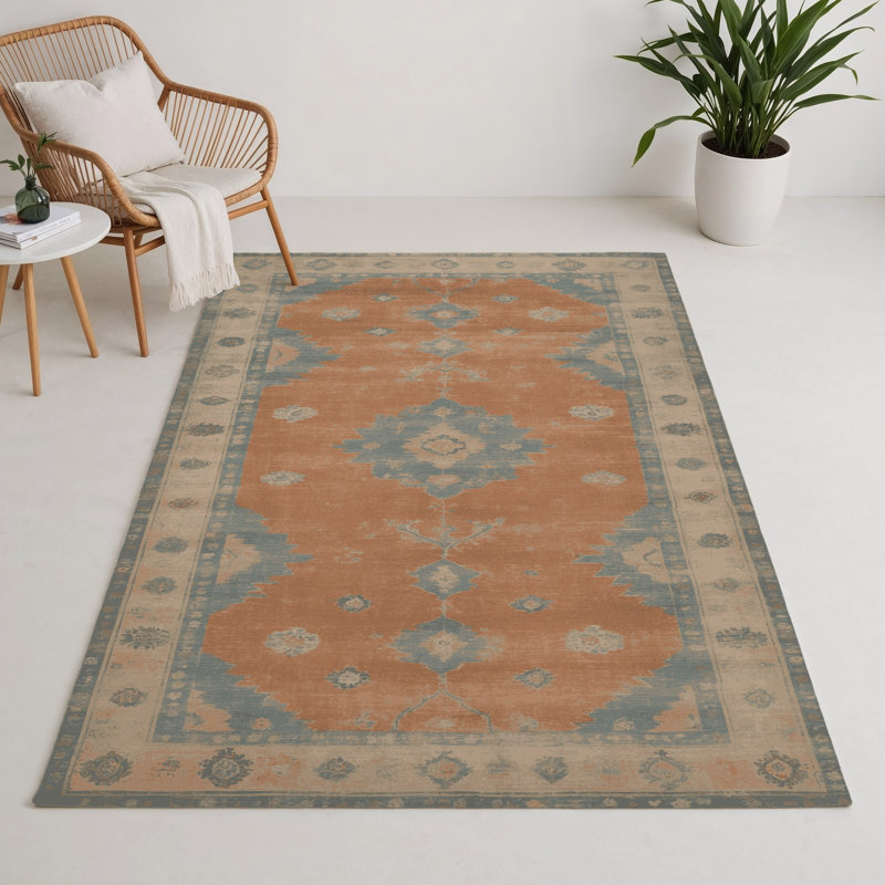 Tapis intérieur et extérieur brun Overdyed, Rectangle 5 pi x 7 pi