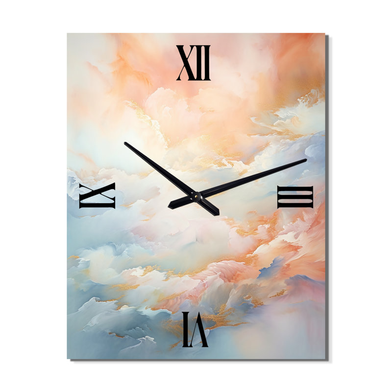 Clouds Charm Liquid Art VII - Clouds Modern Wall Clock, Extra Large