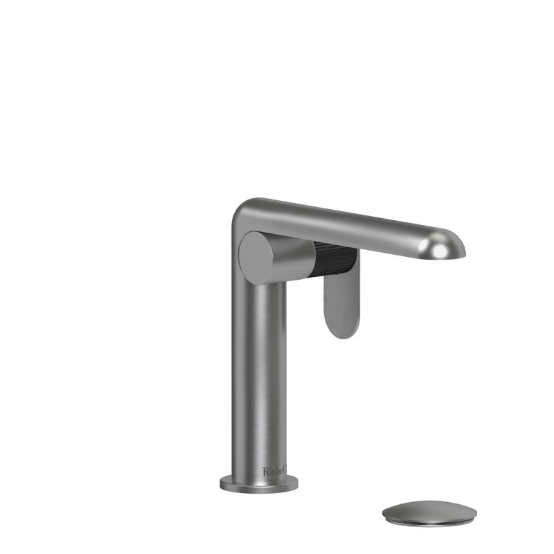 Robinet de salle de bain monotrou avec drain Ciclo ™, Chrome brossé / noir