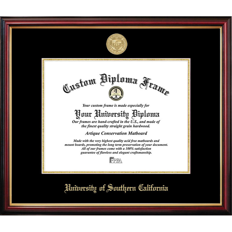 Cadre de diplôme USC Trojans Petite, L 11 po x H 8,5 po, NCAA University Of Southern California