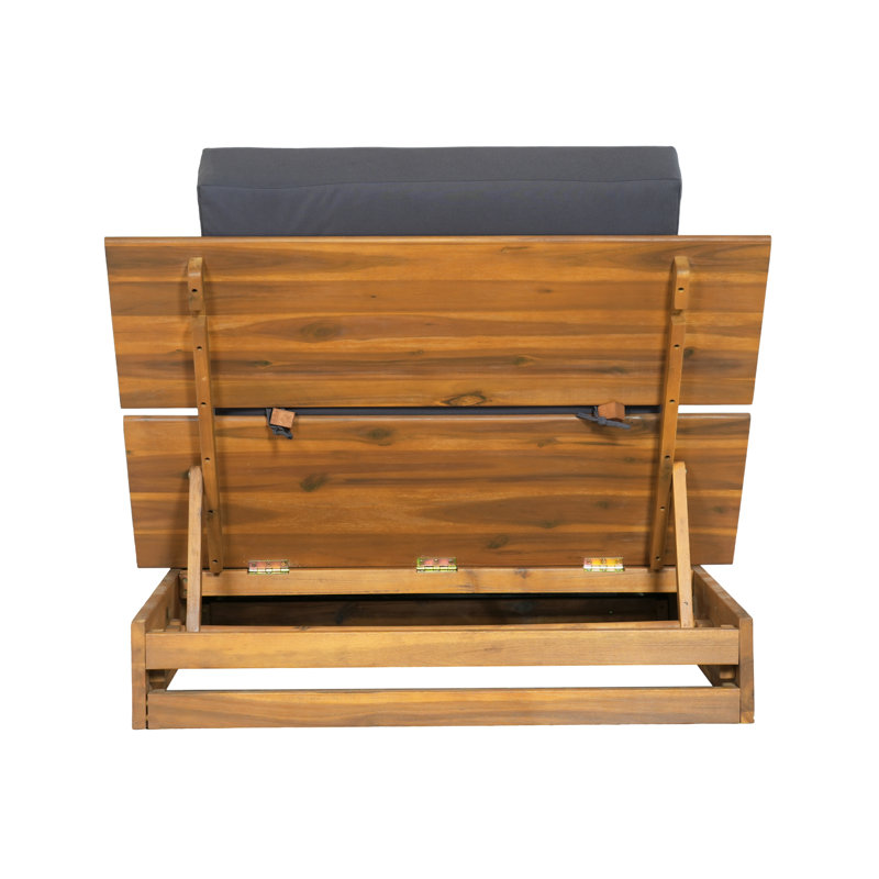 Méridiennes de patio réglables, chaise longue en bois d'acacia pour piscine