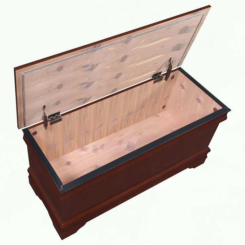 Commode en cèdre avec finition brun chaud et doublure en cèdre