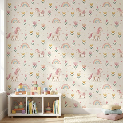 Papier peint licorne fantaisiste