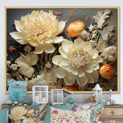 Ivoire floral complexe sur toile
