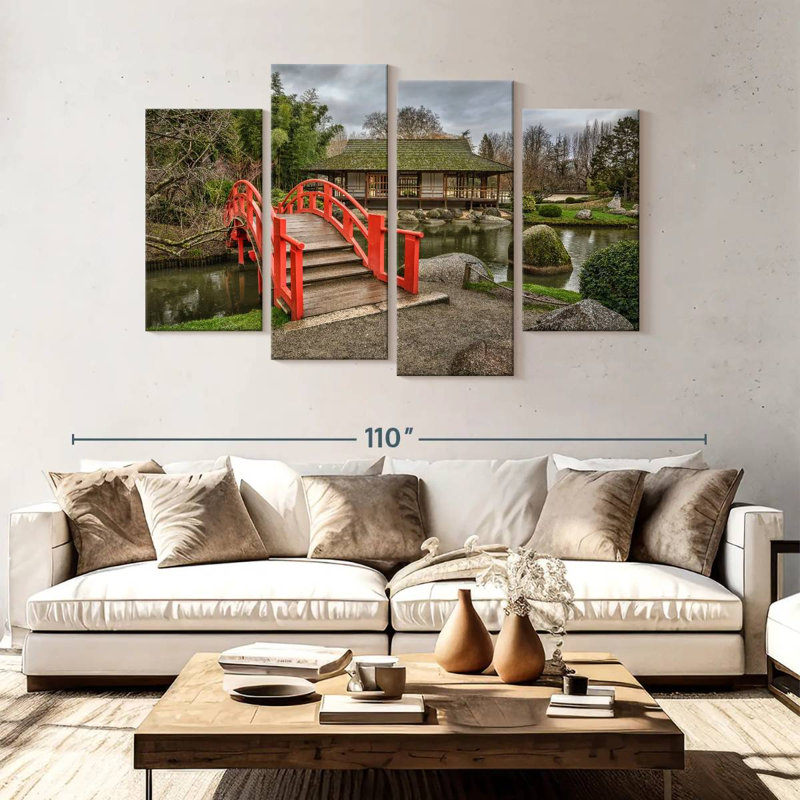 Lilie Bridge In Japanese Park, 54" H x 84" W