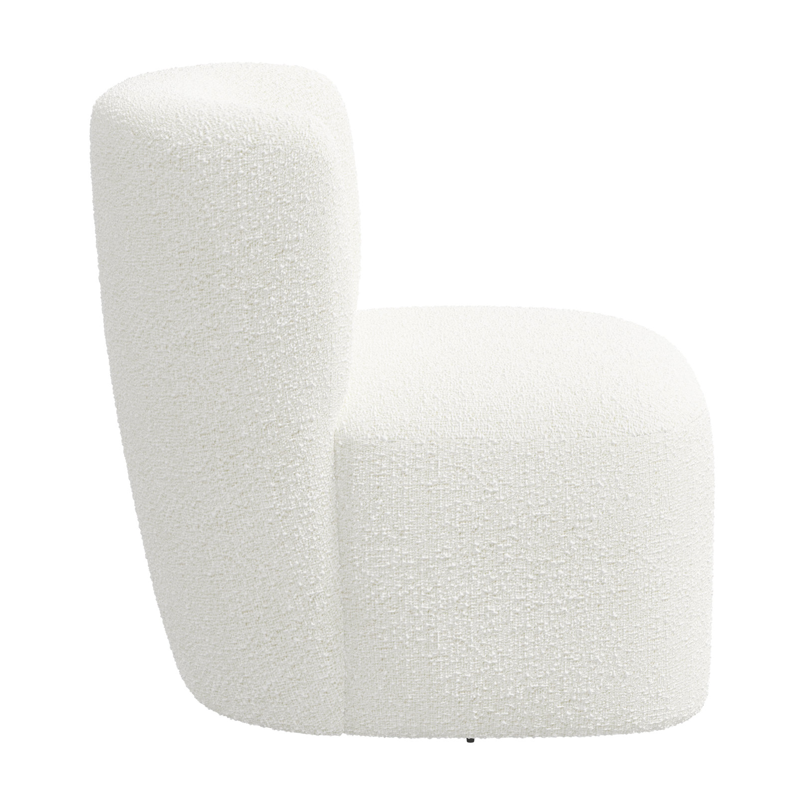 Mariza Upholstered Swivel Accent Chair, Classic Snow Boucle