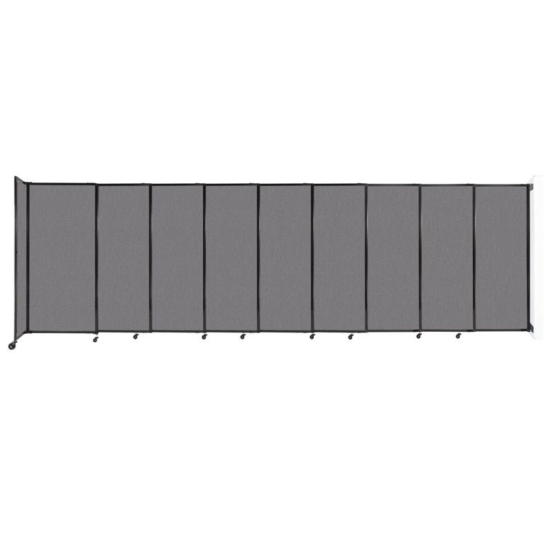 Cloison coulissante 5 pi, H 90 po x l 237 po x P 33 po, gris