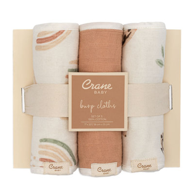 Parker 3-pc. Baby Burp Cloth Set (rainbow/butterfly)