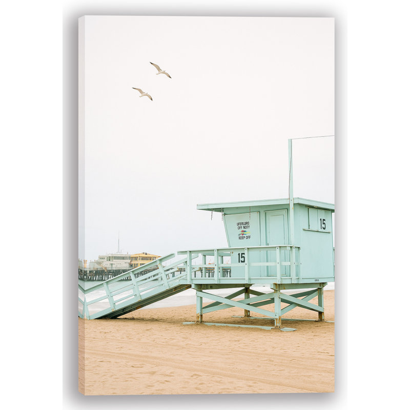 Impression sur toile Seaside Watch - Lifeguard Tower No. 18 par Alex, H 36 po x l 24 po
