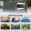 Abri de voiture portable 3 m x 4,8 m, en polyéthylène anti-UV, gris.-84492748