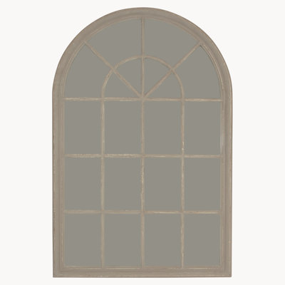 Algrange Wood Flat Wall Mirror with Shelves