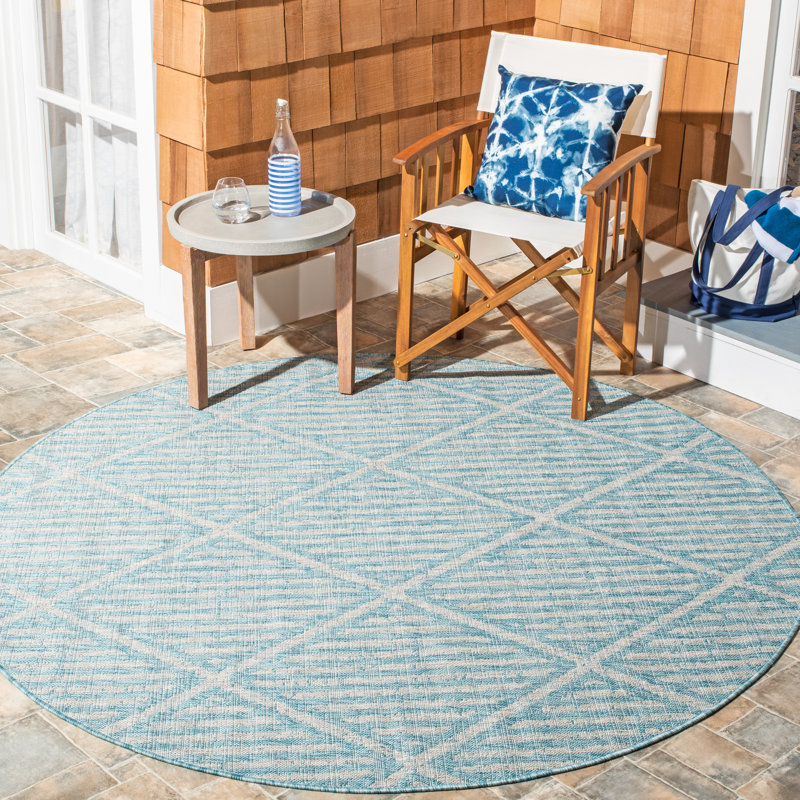 Sharmaine Performance Geometric Indoor/Outdoor Area Rug, Round 6'7"