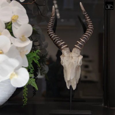 Polyresin Goat Head Decor White