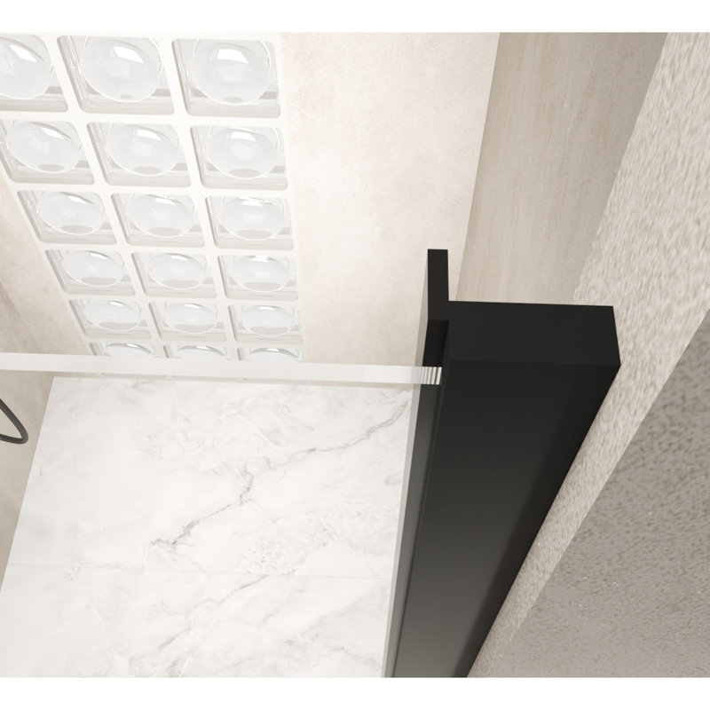 28"X72" Tempered Glass Pivot Shower Door In Matte Black Aluminum Frame, Stainless Steel Handle, Smooth - Operating Swing Design, Water Separation For Bathroom Maintenance 28X72 Inch With Function,