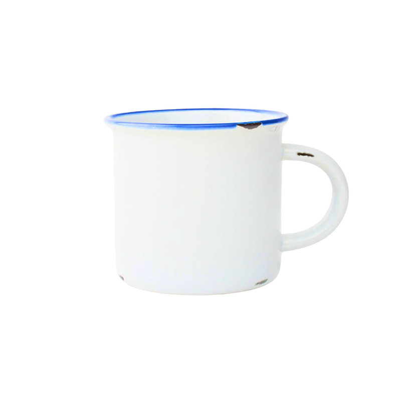 Tasse à café en grès 16 oz Canvas Home, Blanc / bleu / bleu marine / rouge