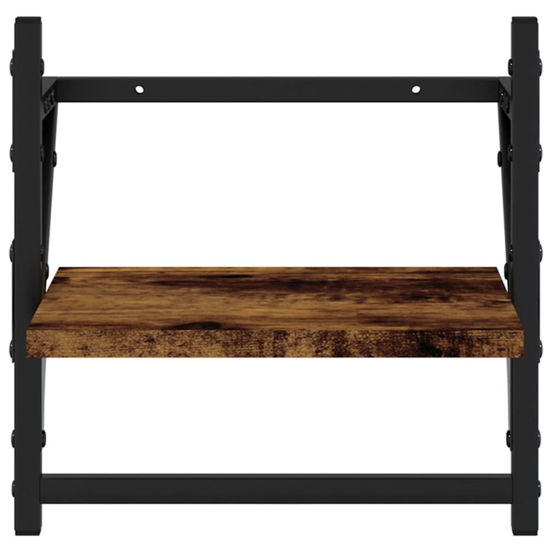 vidaXL Wall Shelf Set with Bars Storage Display Shelf Engineered Wood