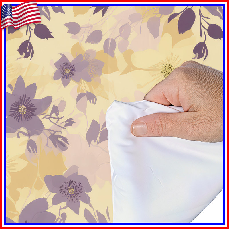 Botanical Purple/Yellow Microfiber Comforter, Queen Comforter