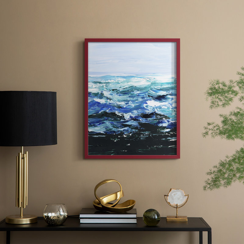 " Beneath The Sea Surface I ", Red, 21" H x 17" W