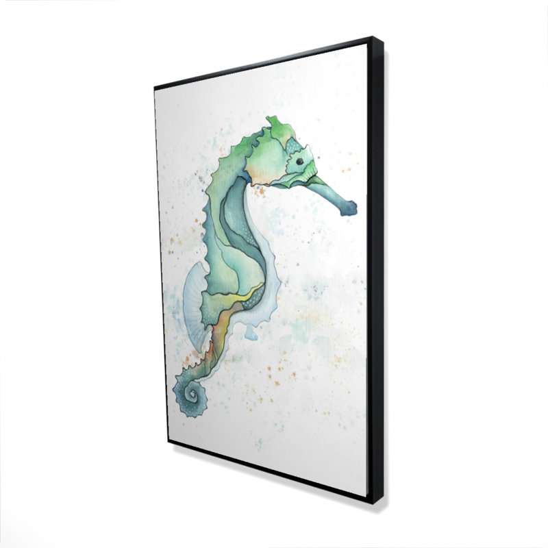 Sea horse - 36"x36" Framed canvas, H 36 po x l 24 po