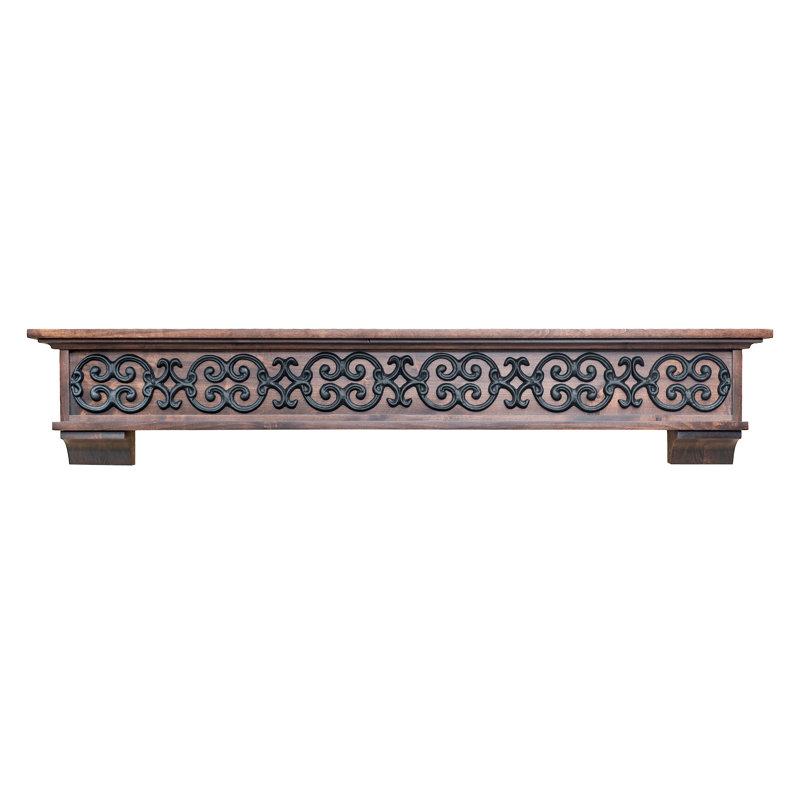 Manteau de cheminée avec corbeaux Vienna, 72", Bois brun