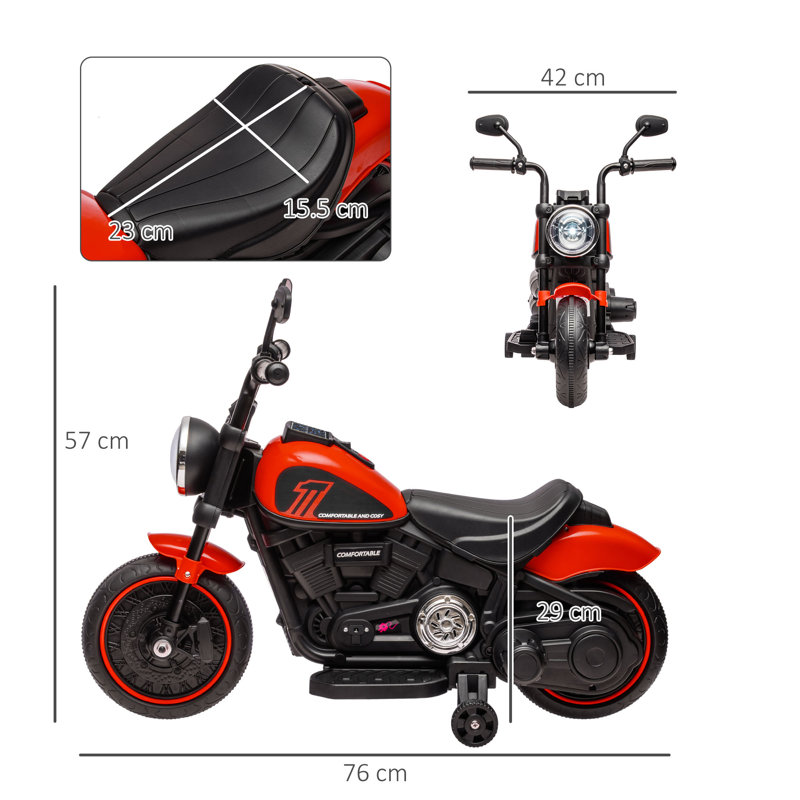 Dreher Zoomie 6V Kids Electric Motorbike Ride-Ons Motorcycle 18-36 Months, Red