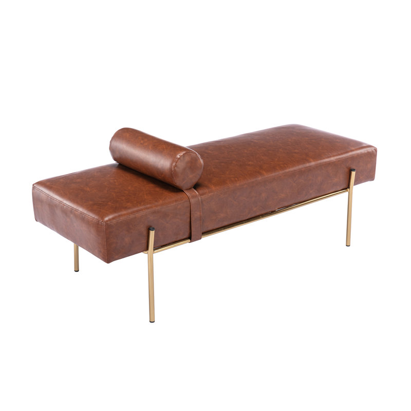 Banc en cuir Haye, Brun
