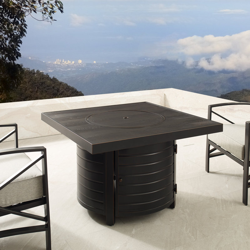 Table de foyer d'extérieur au gaz convertible en aluminium de 40 po Yorke