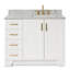 Meuble-lavabo simple en bois massif 43 po Freitas avec plateau en marbre de Carrare blanc 0,75 po Freitas-1596507138-1562859314-1562859313