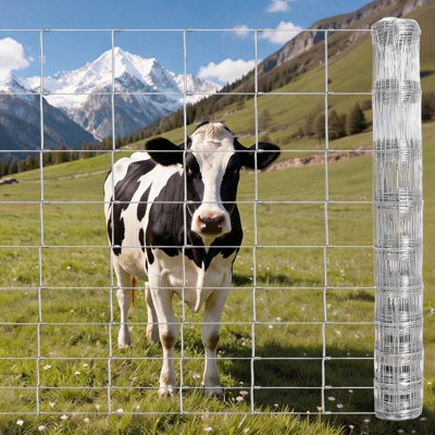 Heavy Duty Galvanized Field Fence for Livestock – 5ft x 262ft High Zinc Woven Wire, Outdoor Ranch & Pasture Enclosure, Easy to Install, Ideal for Cattle, Horse, Goat, Deer, 80 meters