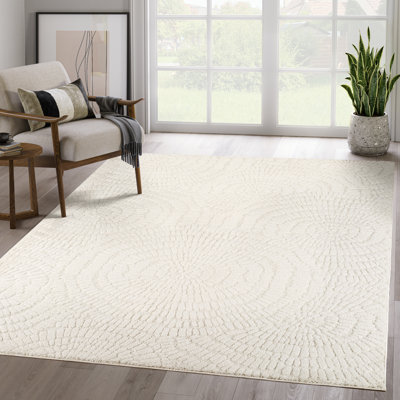 Tapis texturé crème Abani Tearsa COZ170A