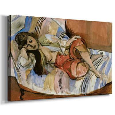 Woman Resting on a Striped Sofa-Henri Matisse-Gallery Wrapped Canvas-c. 1920s