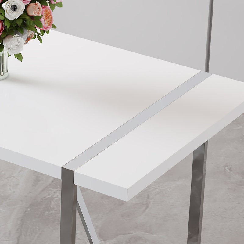 Table de salle à manger rectangulaire moderne en bois d'ingénierie Ameelah