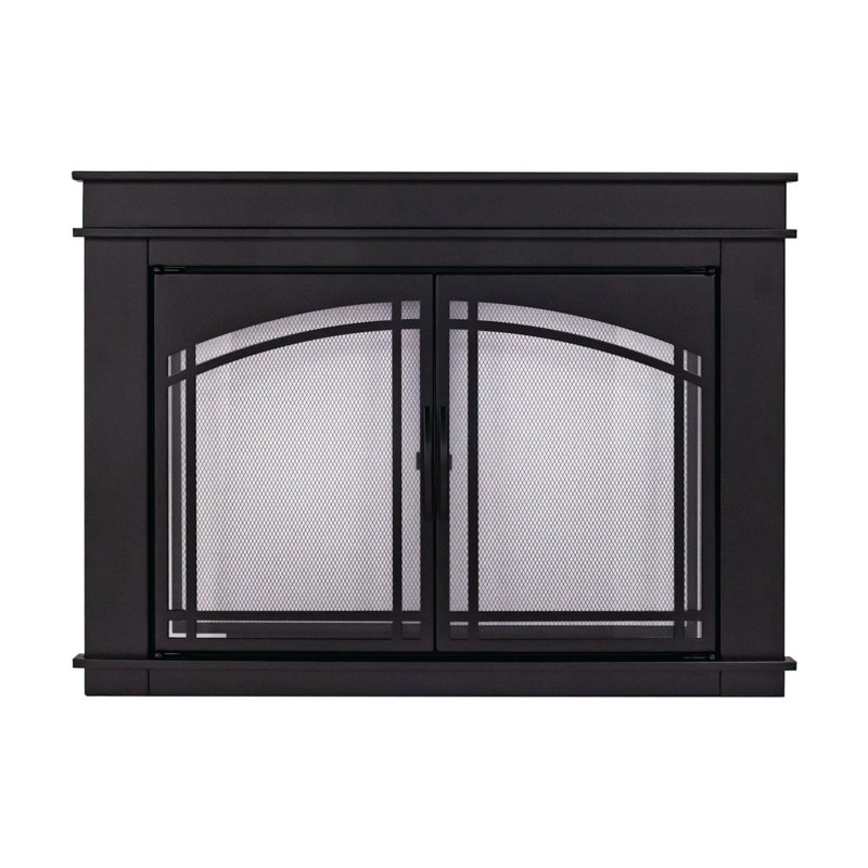 Portes de foyer en acier Guion, Grand (H 31 po x l 44,5 po x P 1,57 po), Noir