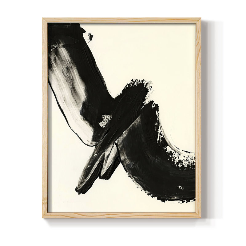 «Black Expression I», reproduction encadrée - bois massif, H 11 po x l 9 po