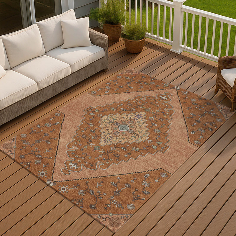 Tapis intérieur / extérieur lavable à la machine Chantille ACN2472 Global, Paprika, 8 pi x 10 pi