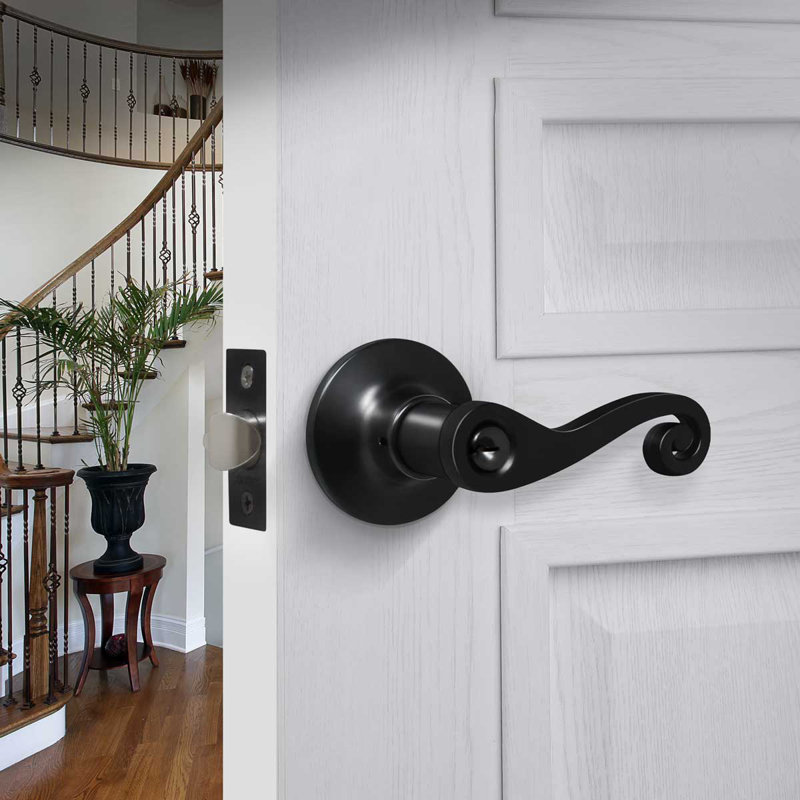 Ensemble de poignées décoratives pour porte d'entrée, Nickel satiné