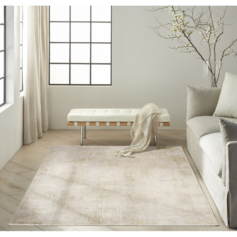 Tapis gris moderne Calvin Klein CK089 9 pi x 12 pi Drift, Rectangle 9 pi x 12 pi